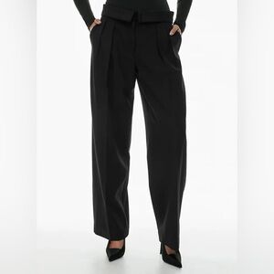 Aritzia Wilfred Black Bureau-Waist Detail Tapered Pants